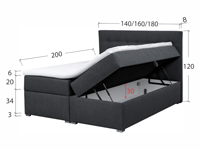 Boxspring bed Leptir